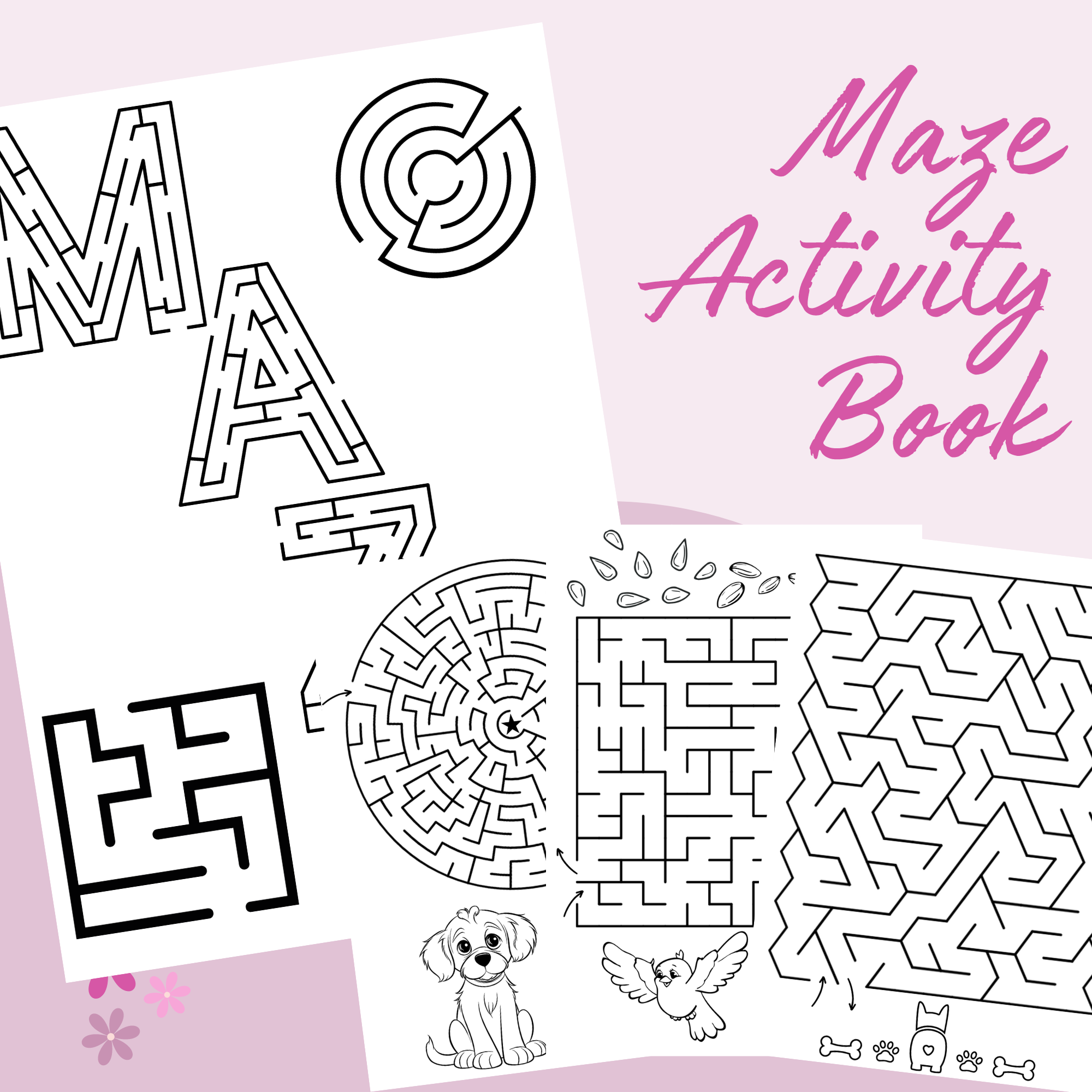 Front page of a children's maze activity maze book download