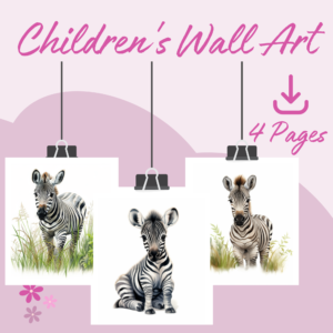 a picture of three zebra prints for children's bedrooms or playrooms to print for wall art