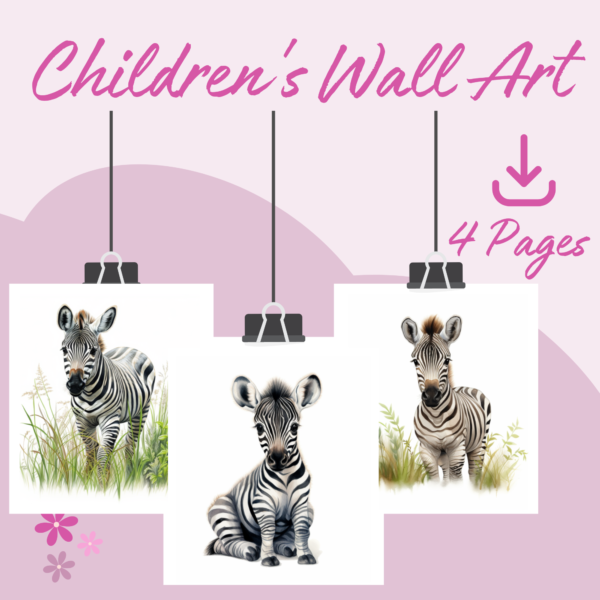 a picture of three zebra prints for children's bedrooms or playrooms to print for wall art