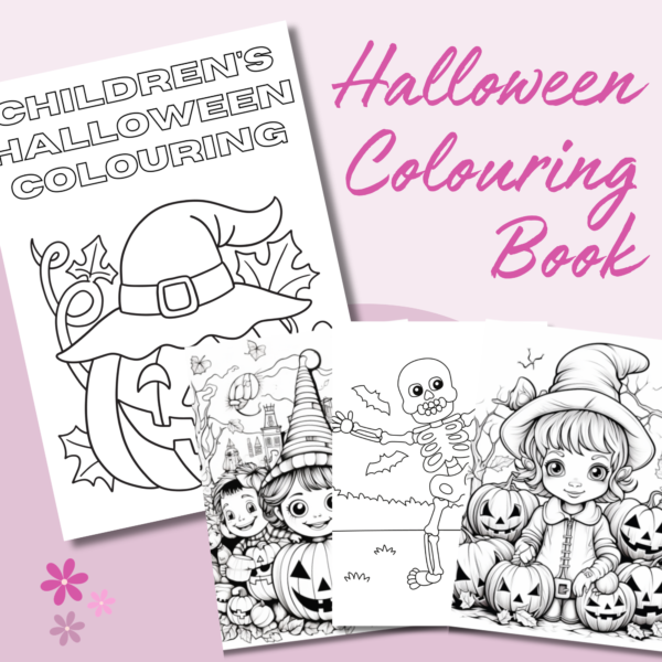 front pages of a halloween colouring book